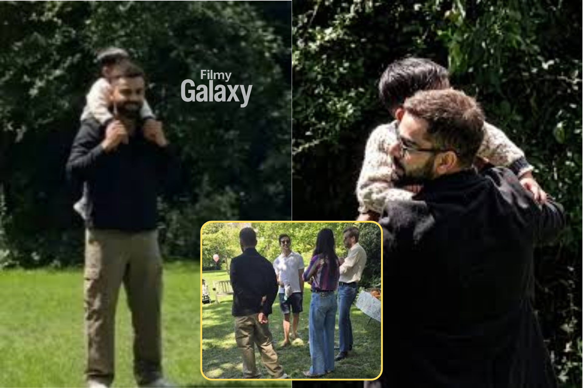 Akaay Kohli Latest Park Photos: Virat Kohli Carries Son on Shoulders During Cute London Outing With Anushka Sharma!